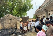 रिहायशी छप्पर में लगी आग, चार बकरियां जिंदा जलीं