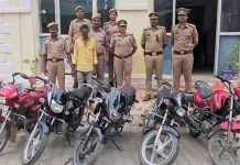 चोरी की 6 बाइक बरामद, एक आरोपी गिरफ्तार